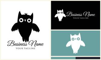 silhouet uil vogel logo sjabloon vector