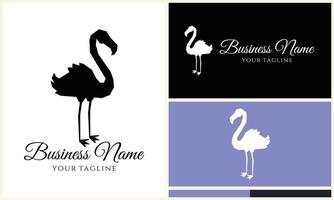 silhouet flamingo vector logo sjabloon