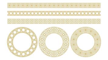 Arabisch luxe circulaire ornament kader goud kleur vector
