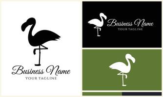 silhouet flamingo vector logo sjabloon