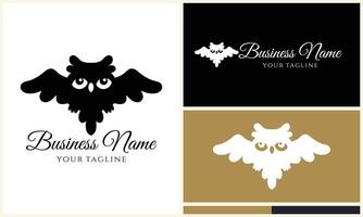 silhouet uil vogel logo sjabloon vector