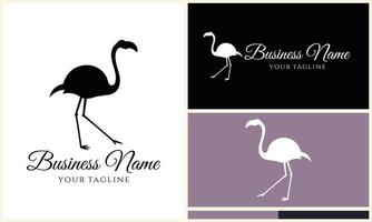 silhouet flamingo vector logo sjabloon