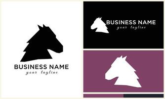 lijn paard hoofd logo ontwerp vector