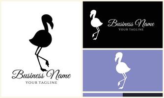 silhouet ooievaar flamingo logo sjabloon vector