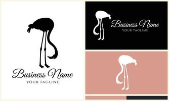 silhouet ooievaar flamingo logo sjabloon vector