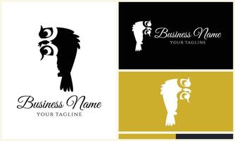 silhouet uil vogel logo sjabloon vector