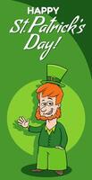 heilige Patrick dag ontwerp met elf van Ierse folklore karakter vector