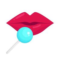 lolly in mond Dames illustratie vector