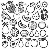 fruit schets kleur bladzijde illustratie voor kinderen en volwassen vector