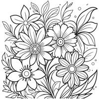 luxe bloemen schets kleur boek Pagina's lijn kunst schetsen vector