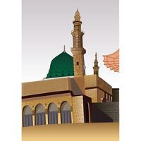 vector illustratie van Madina masjid nabawi moskee