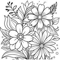 kinderen bloemen schets illustratie tekening kleur boek hand- getrokken vector