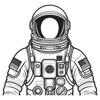 astronaut schets kleur bladzijde illustratie voor kinderen en volwassen vector