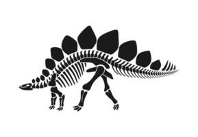 geïsoleerd stegosaurus dinosaurus skelet fossiel vector