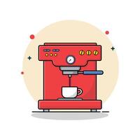 koffie maker vector illustratie. keuken uitrusting concept