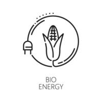 eco stroom, groen bio energie dun lijn icoon vector