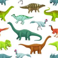 tekenfilm dinosaurus tekens naadloos patroon vector