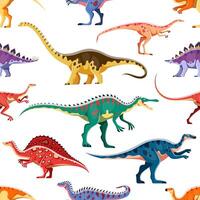 tekenfilm dinosaurussen schattig tekens naadloos patroon vector