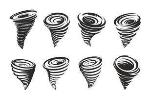 tornado wervelwind, cycloon draaikolk, orkaan ronddraaien vector