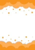 vlak gemakkelijk wolk vorm verticaal sjabloon achtergrond met kopiëren ruimte. oranje bubbel vector achtergrond