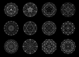 heilig geometrie, esoterisch, magie, alchimie symbolen vector