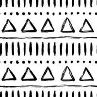 esthetisch hedendaags afdrukbare naadloos patroon met abstract lijn, punt, vorm borstel beroerte in zwart en wit kleuren. boho achtergrond in minimalistische stijl vector illustratie voor behang kleding stof