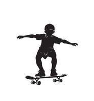 ai gegenereerd skateboarder silhouet vector