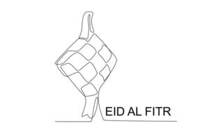 eid al fitr is gesymboliseerd door de ketupat vector