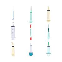 injectiespuit reeks tekenfilm vector illustratie