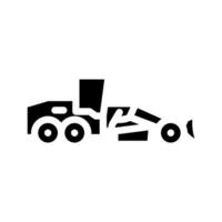 grader machine bouw voertuig glyph icoon vector illustratie