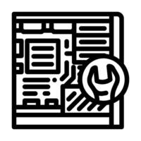 computer onderhoud reparatie lijn icoon vector illustratie
