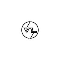 vl stoutmoedig lijn concept in cirkel eerste logo ontwerp in zwart geïsoleerd vector