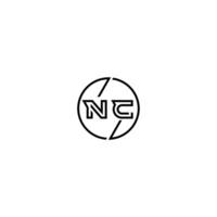 nc stoutmoedig lijn concept in cirkel eerste logo ontwerp in zwart geïsoleerd vector