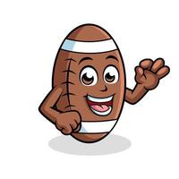 rugby bal tekenfilm karakter tonen OK teken gelukkig mascotte vector illustratie clip art