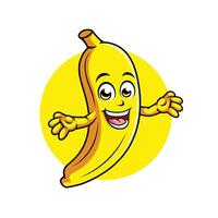 banaan tekenfilm karakter verrassend houding gelukkig mascotte vector illustratie clip art