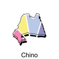 kleurrijk kaart stad van chino, Japan kaart land meetkundig gemakkelijk ontwerp sjabloon vector