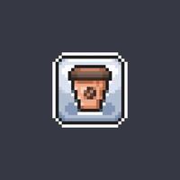 koffie glas drinken teken in pixel kunst stijl vector
