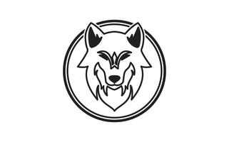 zwart wolf logo ontwerp illustratie, ontwerp element voor logo, poster, kaart, banier, embleem, t overhemd enz vector