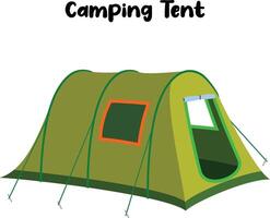 camping avontuur groen tent van groen tent vector