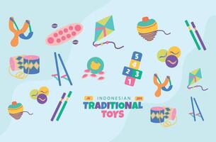 Indonesisch traditioneel speelgoed illustratie vector reeks