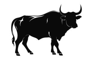 een stier silhouet vector geïsoleerd Aan een wit achtergrond