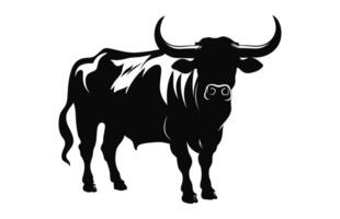 een stier silhouet vector geïsoleerd Aan een wit achtergrond