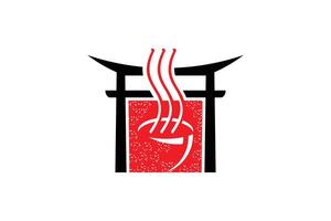 Japans voedsel logo ontwerp met modern concept vector