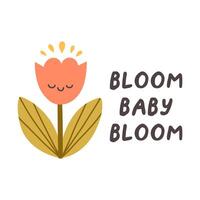 Hallo voorjaar citaten. bloemen lente hand- getrokken prints ontwerp. positief zinnen voor stickers, ansichtkaarten of affiches. vector illustratie