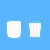 hand- getrokken glas van melk. vector illustratie van zuivel Product in vlak tekenfilm stijl