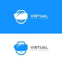 virtueel realiteit logo ontwerp icoon merk identiteit teken symbool vector