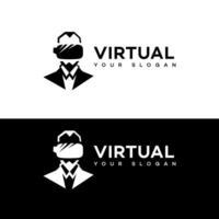 virtueel realiteit logo ontwerp icoon merk identiteit teken symbool vector