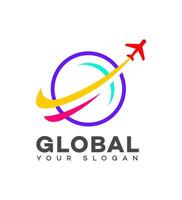 globaal reizen logo icoon merk identiteit teken symbool vector
