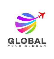 globaal reizen logo icoon merk identiteit teken symbool vector