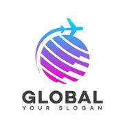 globaal reizen logo icoon merk identiteit teken symbool vector